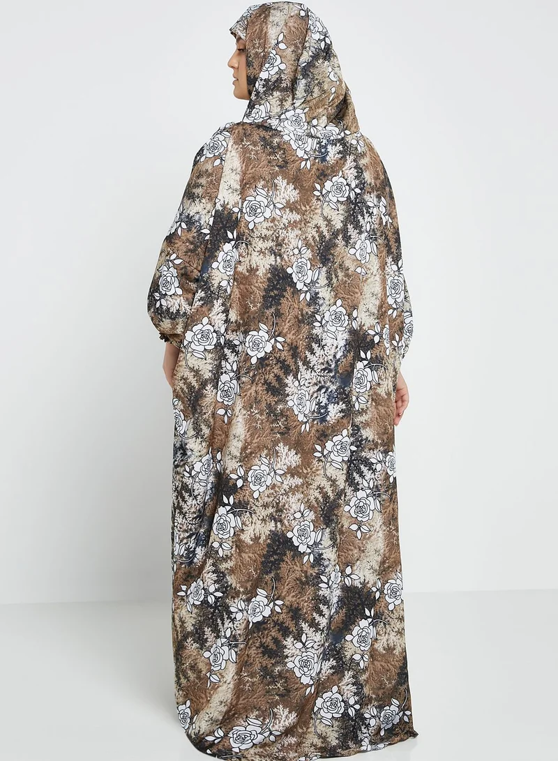 Hayas Closet Curve Floral Print Prayer Dress