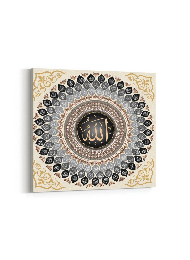 لوحة كانفاس على إطار خشبي بتصميم نمط فني منحنيات - Image 4