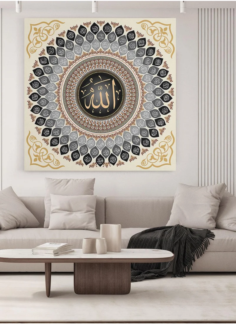 LOWHA Canvas Wall Art Stretched Over Wooden Frame with Arches Retro Style Art Pattern Painting