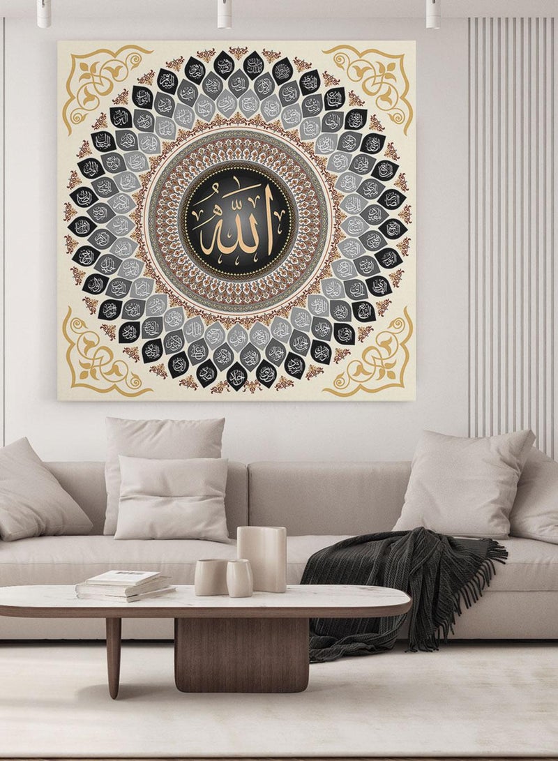 لوحة كانفاس على إطار خشبي بتصميم نمط فني منحنيات - Image 3