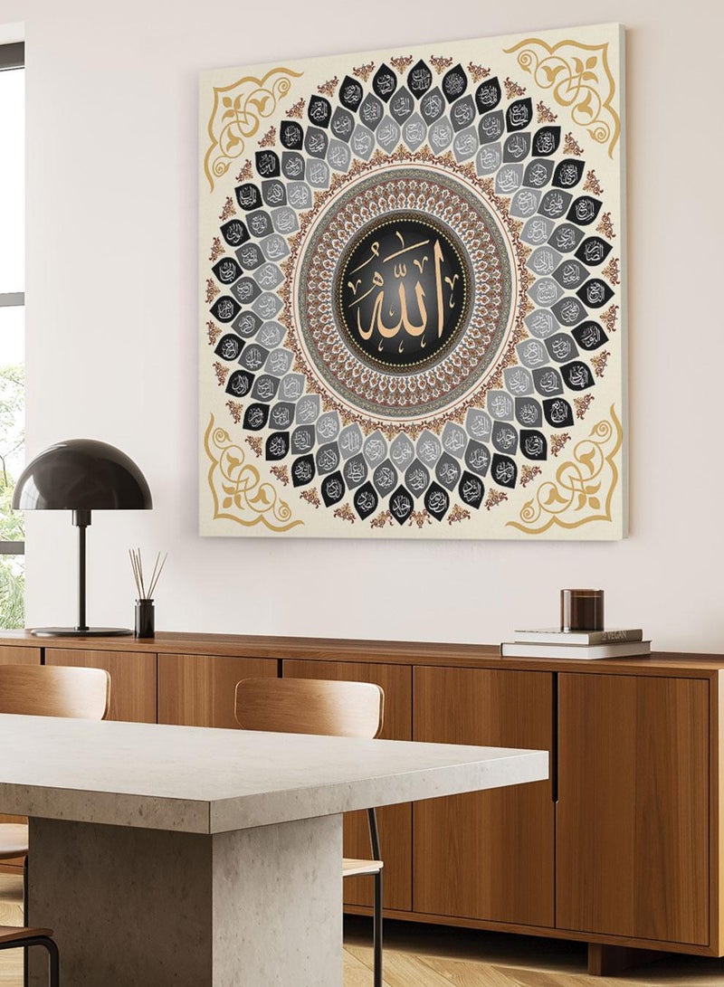 لوحة كانفاس على إطار خشبي بتصميم نمط فني منحنيات - Image 1