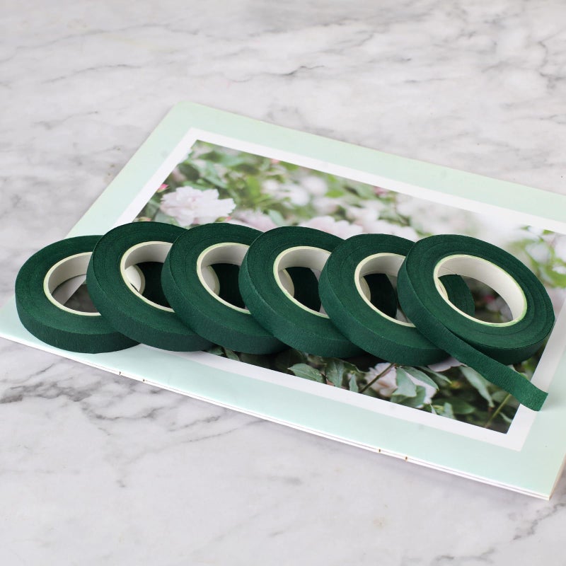 DSUWAZU 6 Roll Floral Tape 1/2inch Flower Tape Dark Green, Floral Tapes for Bouquet Stem Wrapping and Floral Crafts, Wedding Bouquet - Image 4
