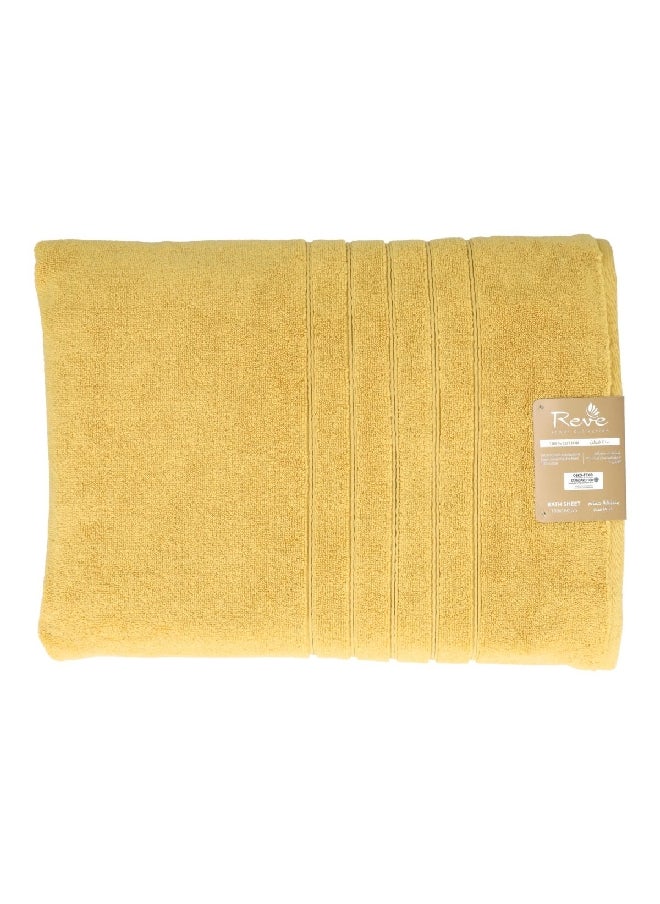 REVE Borabora Luxurious Highly Absorbent Cotton Bath Sheet Mustard 100 x 180 cm  - Image 2