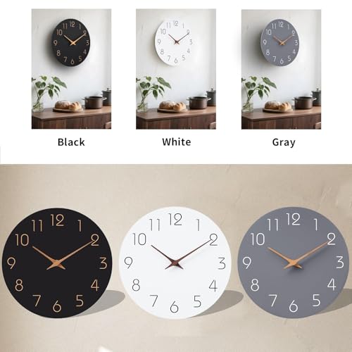 Mosewa Large Wall Clock 16 Inch Black Battery Operated Silent Non Ticking Simple Minimalist Rose Gold Numbers Clock Decorative for Bedroom Living Room Kitchen Home Office - Image 2