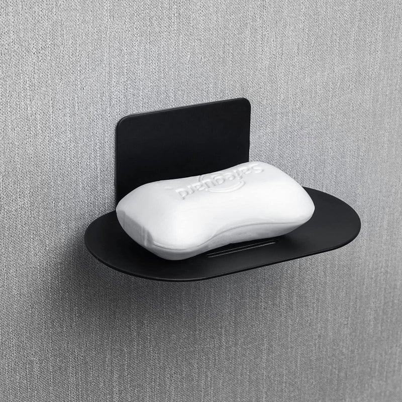 Soap Dish for Shower 3 Slot SelfAdhesive Soap Holder for Bathroom Wall Mounted Shower Soap Stand Stainless Steel Soap Tray with Adhesive Back Black