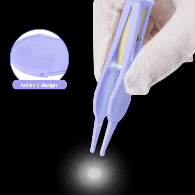Baby Tweezers: Stainless Steel & ABS Plastic - LED Light Booger Remover for Toddler Nose Ear Navel Eye Care - Image 2