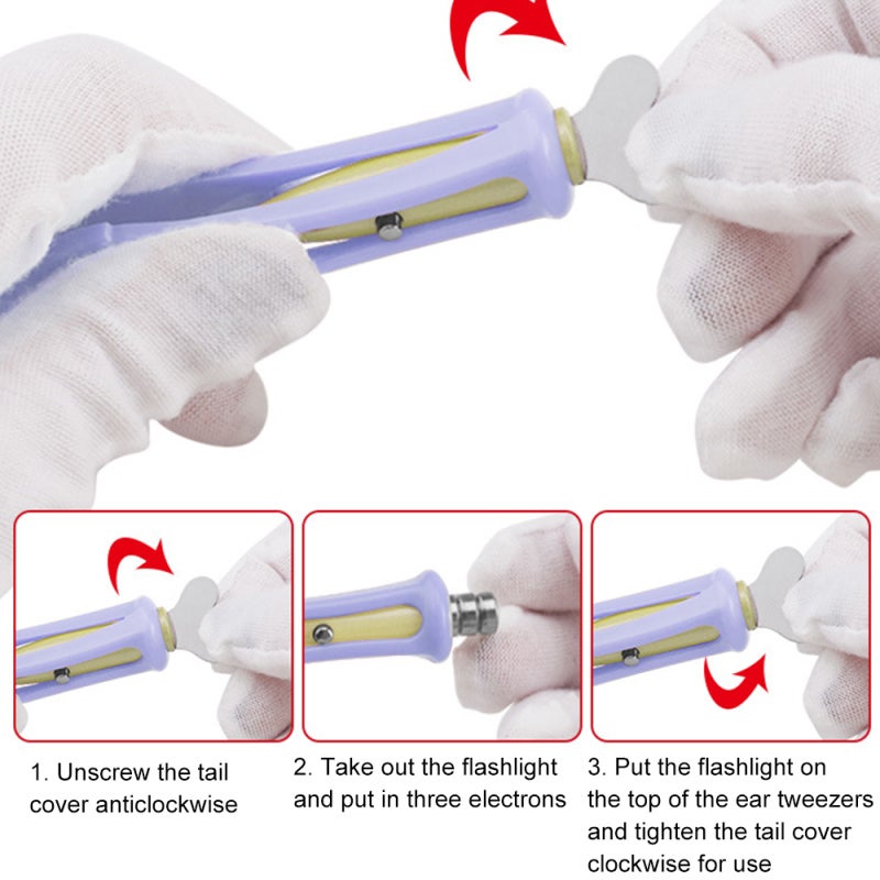 Baby Tweezers: Stainless Steel & ABS Plastic - LED Light Booger Remover for Toddler Nose Ear Navel Eye Care - Image 4