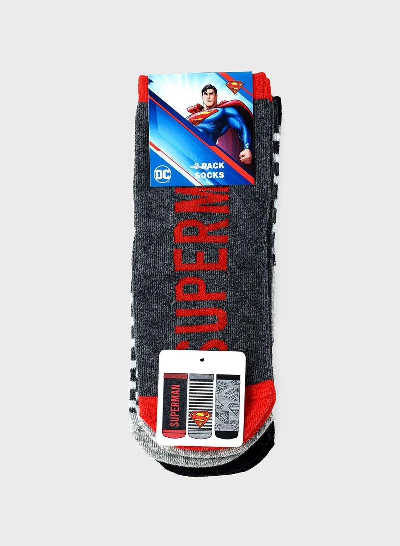 Warner Bros Kids 3 Pack Superman Crew Socks