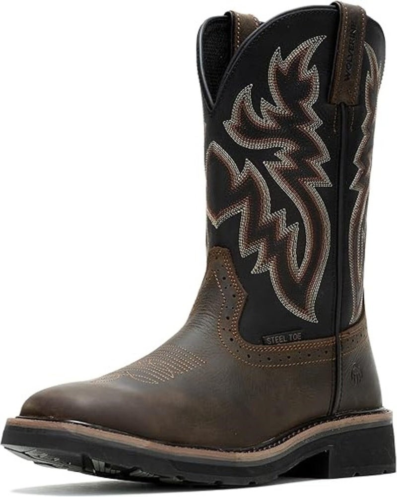 Wolverine Men's Menâ€™s Rancher Steel Toe 10in Work Boot Work Boot, Dark Brown/Black, 7