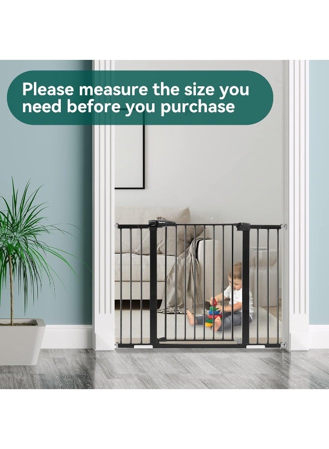 BABELIO Metal Baby/Dog Gate Extender, 2.75inch (7cm) Black Pet Gate Extension - Image 3