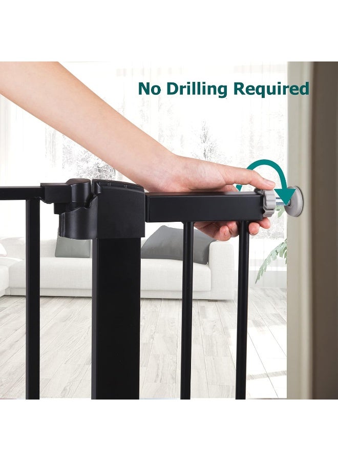 BABELIO Metal Baby/Dog Gate Extender, 2.75inch (7cm) Black Pet Gate Extension - Image 5