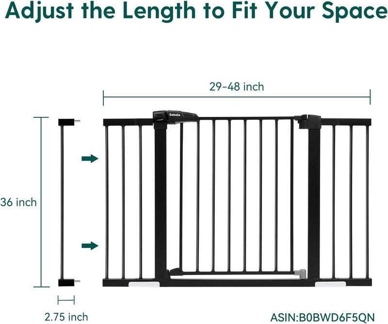 BABELIO Metal Baby/Dog Gate Extender, 2.75inch (7cm) Black Pet Gate Extension - Image 2