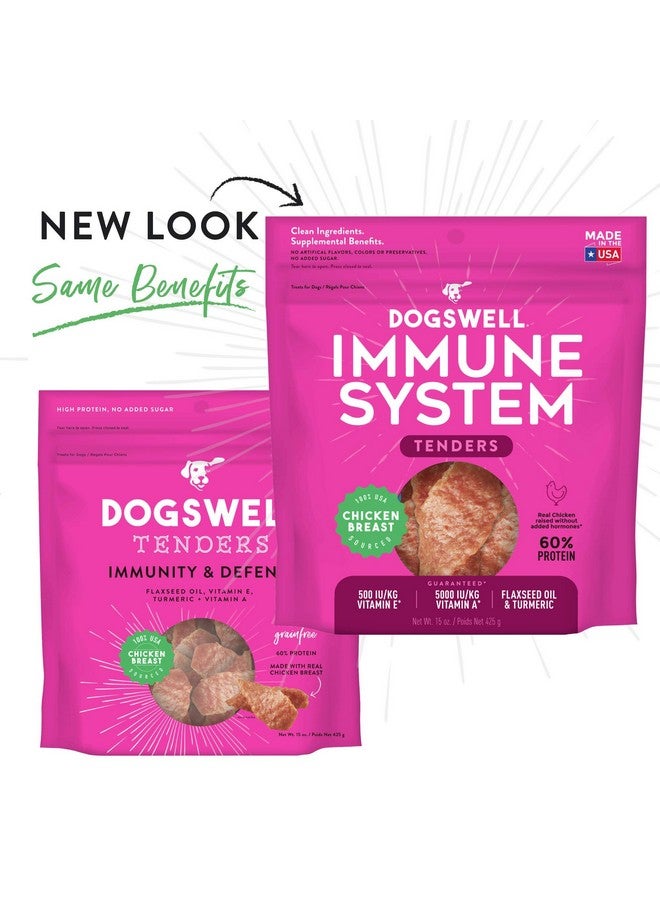 Dogswell Immunity & Defense, Flaxseed Oil, Turmeric, Vitamin E & A, Healthy Aging, Chicken Tenders 15 Oz - Image 2
