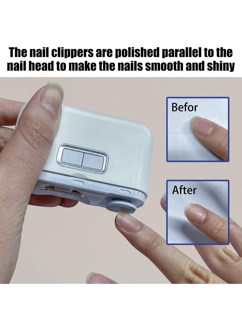 Gonice 2 in 1 Rechargeable Electric Nail Clipper/Nail File/Nail Cutter for Elderly Adults, Caregivers, Kids White - Image 3