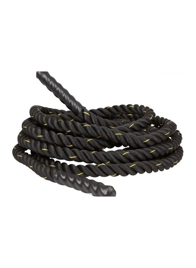 Strength & Core Training Battle Rope, 9 M × 3.8 CM – Black & Yellow - Image 1