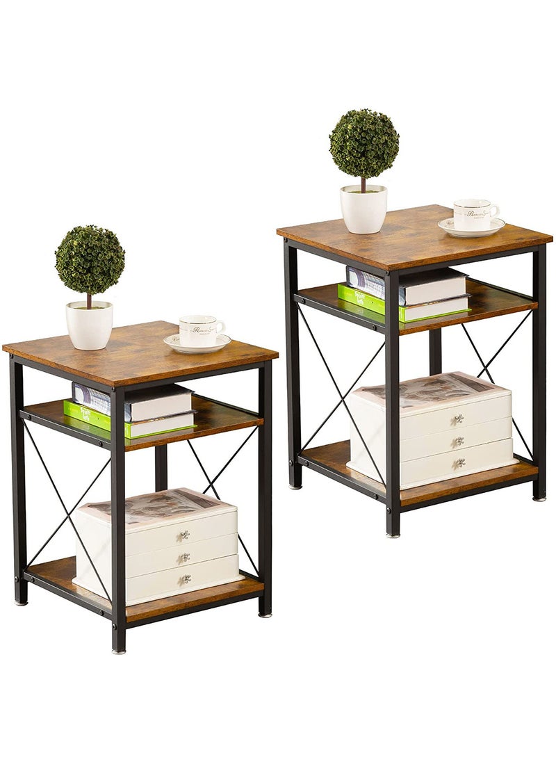 Sharpdo 2-Piece Side Table Furniture Set, Multifunctional Coffee Table Combination 40*40*56CM - Image 2