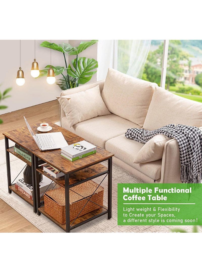 Sharpdo 2-Piece Side Table Furniture Set, Multifunctional Coffee Table Combination 40*40*56CM - Image 1