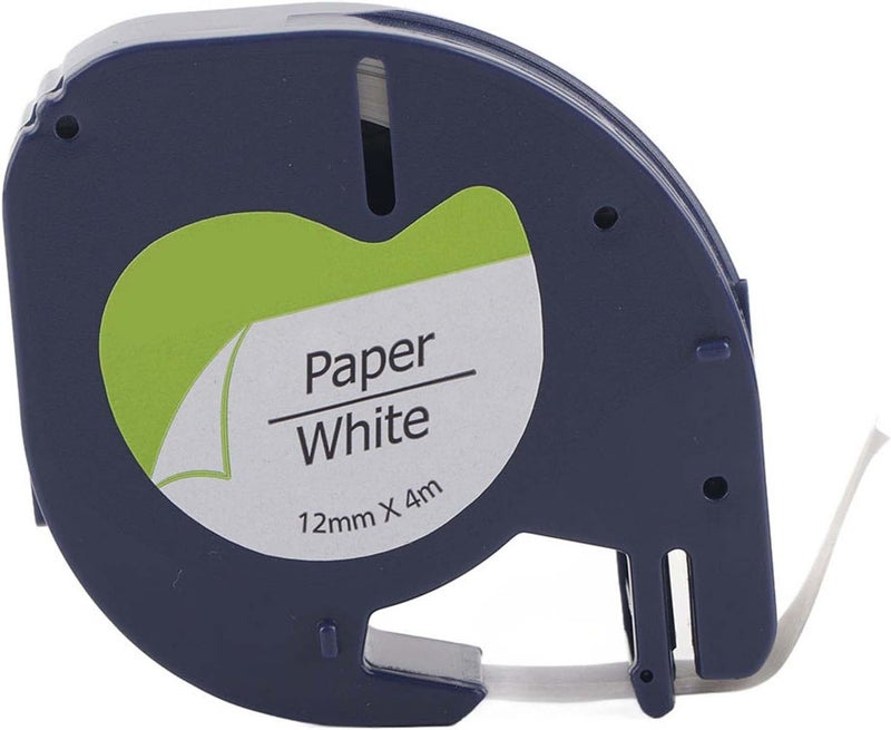 Label Tape Resin Ribbon, Abrasion Black - on - White, 12mm x 13.1ft for LT Labeling Machine - Durable Print, Wear, Suitable for Label Makers - Image 1