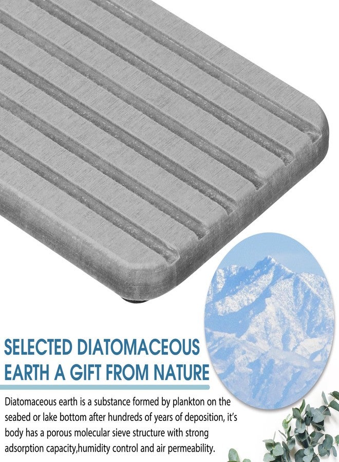 Photect 2Pcs Water Absorbent Diatomite Coasters 8.6x4'' Diatomaceous Earth Drying Ma, Grooved Design Water Absorbing Stone for Home Bathroom Decoration Home Warming Gift (Gray) - Image 5