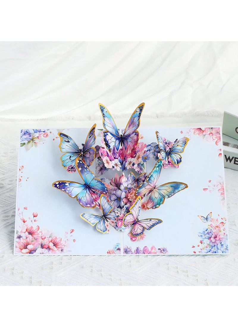 LKTOCAFT - Fancy Elegant Butterfly Design 5D Pop-Up Card, Greeting Card for Back Gift, Birthday, Mother's Day Gift, Wedding, Eid, Sturdy and Solid Cardstock Gift Card with Envelope and Thank You Card - Image 1