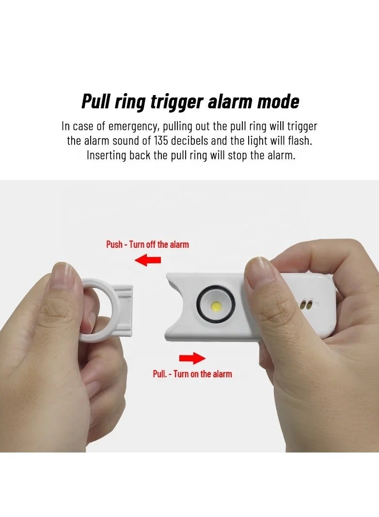 Personal Safety Alarm for Women USB Rechargeable Self Defense Keychain Alarm for Kids Elderly -135dB Loud Alarm 2 Alarm Modes with Multi-functional Flashing LED Light Portable To Wear  - Image 3