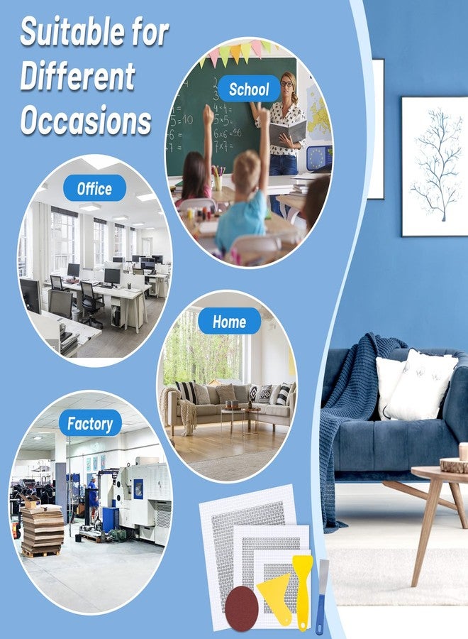 LifeisLuck 12 PCS 4/6/8 Inch Wall Repair Patch Kit, Aluminum Mesh Dry Wall Hole Repair Patch with Scraper Sandpapers Gloves Heavy Duty Wall Repair for Large Holes Quick Fixes - Image 2