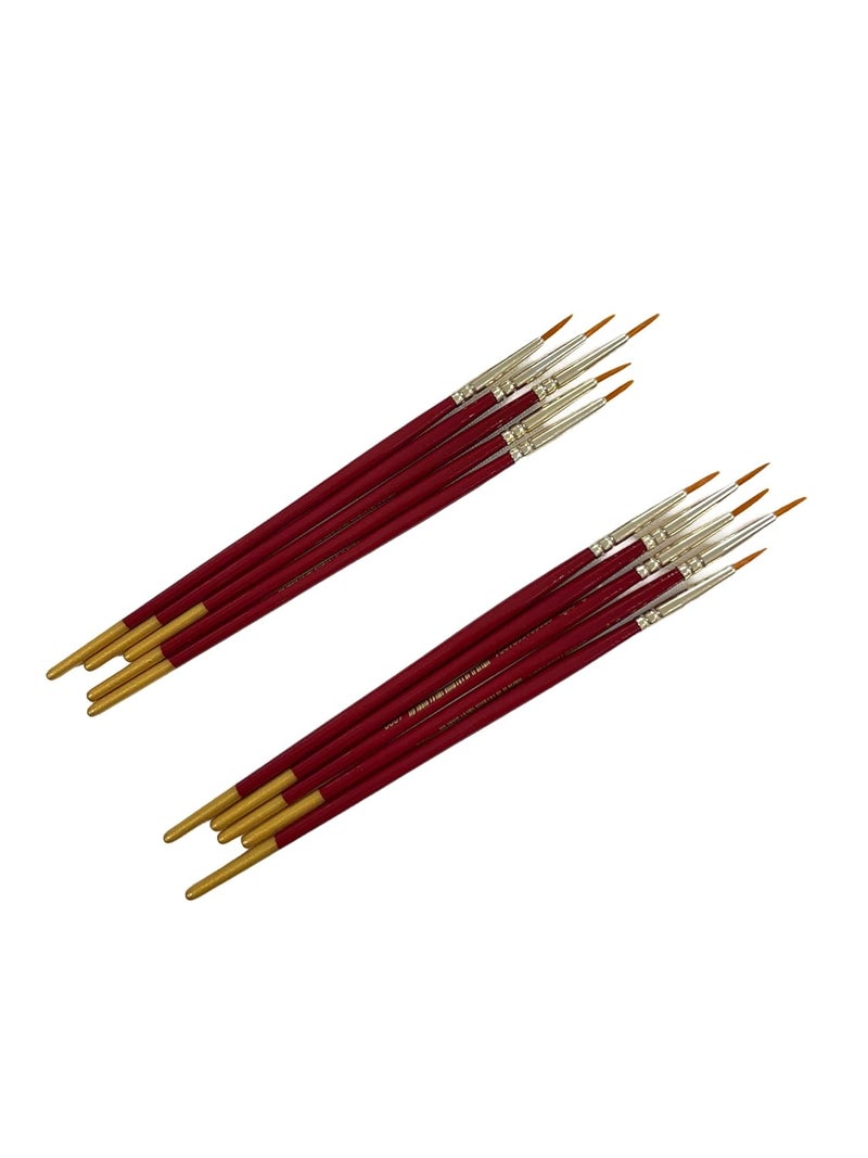 POLO فرش دوائر من الشعر الصناعي | عبوة 2 من 10 | مجموعة فرش رسم احترافية للتفاصيل الدقيقة للفنانين، الرسم المصغر والأكريليك | شعيرات ناعمة للدقة والحركات السلسة - Image 2