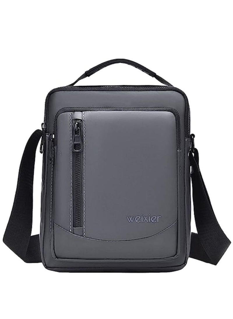 WEIXIER Mens Shoulder Bag Canvas Messenger Bags Travel Crossbody Bag Large Capacity Casual Handbag with Multiple Pockets for Working Shopping Hiking Daily Use  - Image 1