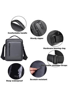 WEIXIER Mens Shoulder Bag Canvas Messenger Bags Travel Crossbody Bag Large Capacity Casual Handbag with Multiple Pockets for Working Shopping Hiking Daily Use  - Image 4