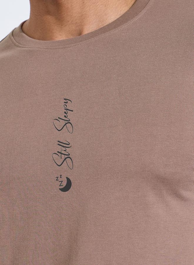 Styli Brown Printed Relaxed Fit T-Shirt and Shorts Pyjama Set - Image 4