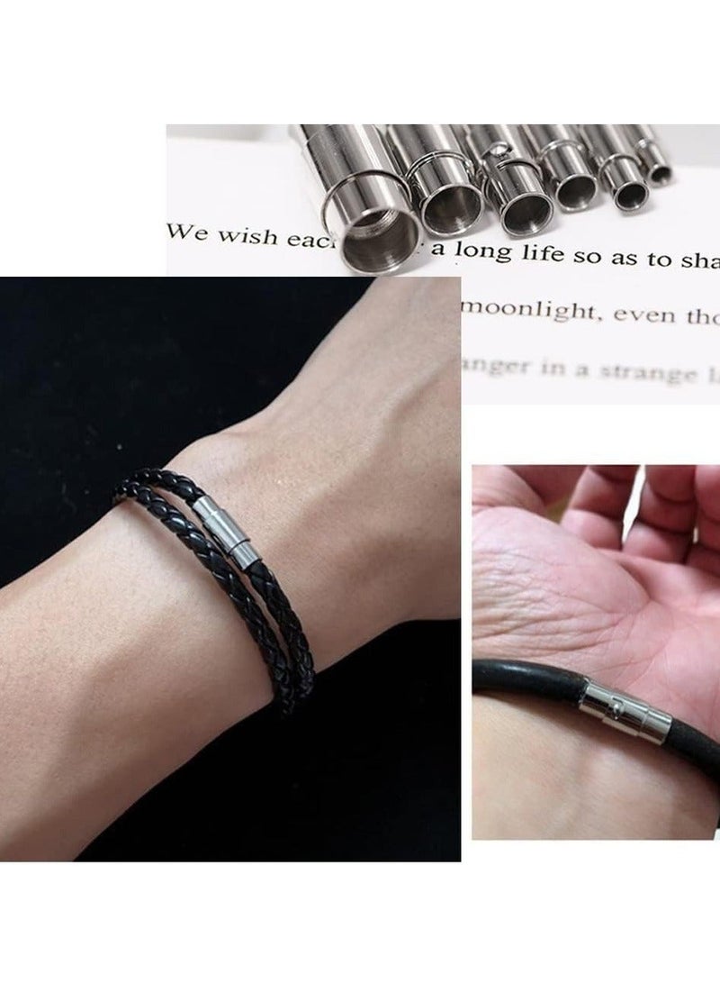 30 PCS Magnetic Clasps for Jewelry, Leather Cord End Caps Magnetic Locking Clasps and Closures, Jewelry Making Supplies for Leather Bracelet(4 MM / 0.16 in) - Image 3