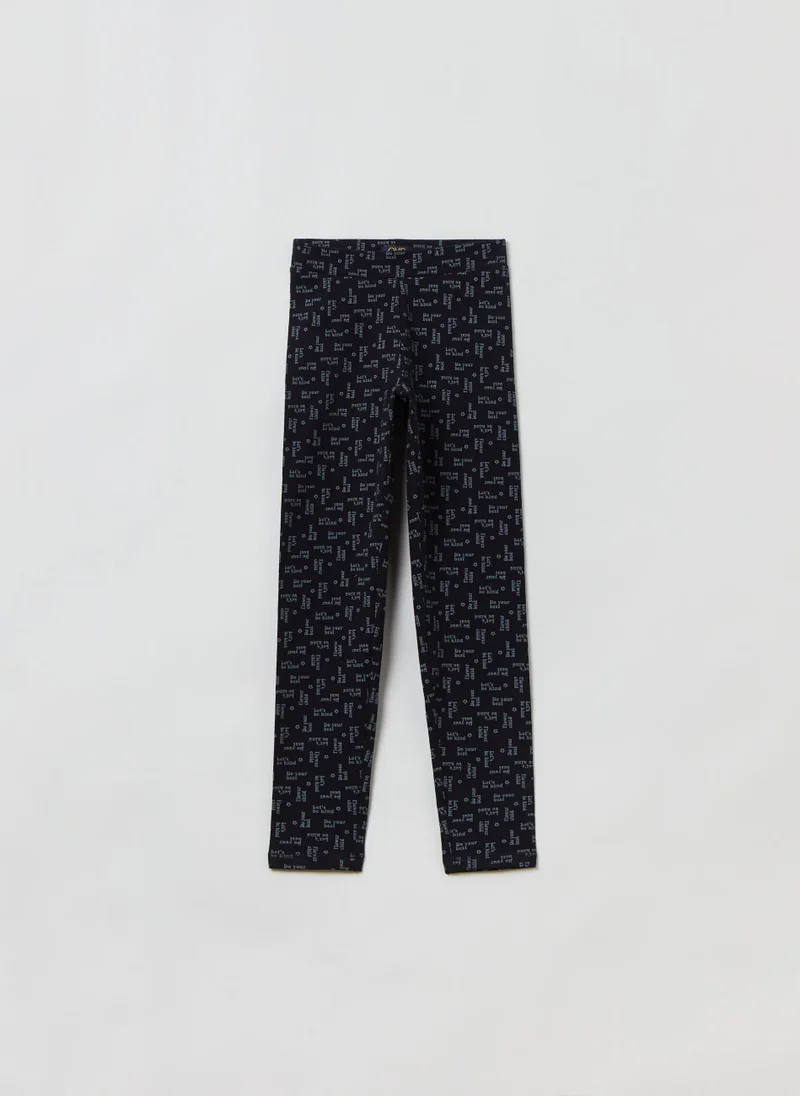 Ovs Printed stretch cotton leggings