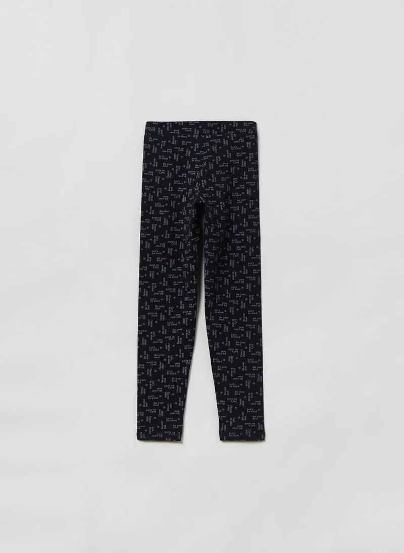 Ovs Printed stretch cotton leggings