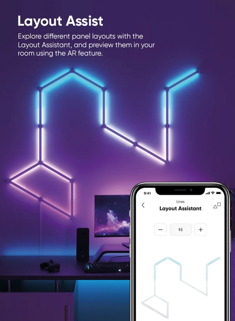 Nanoleaf Nanoleaf Lines Squared | Starter Kit | White | 4 Pack | 90 Degrees