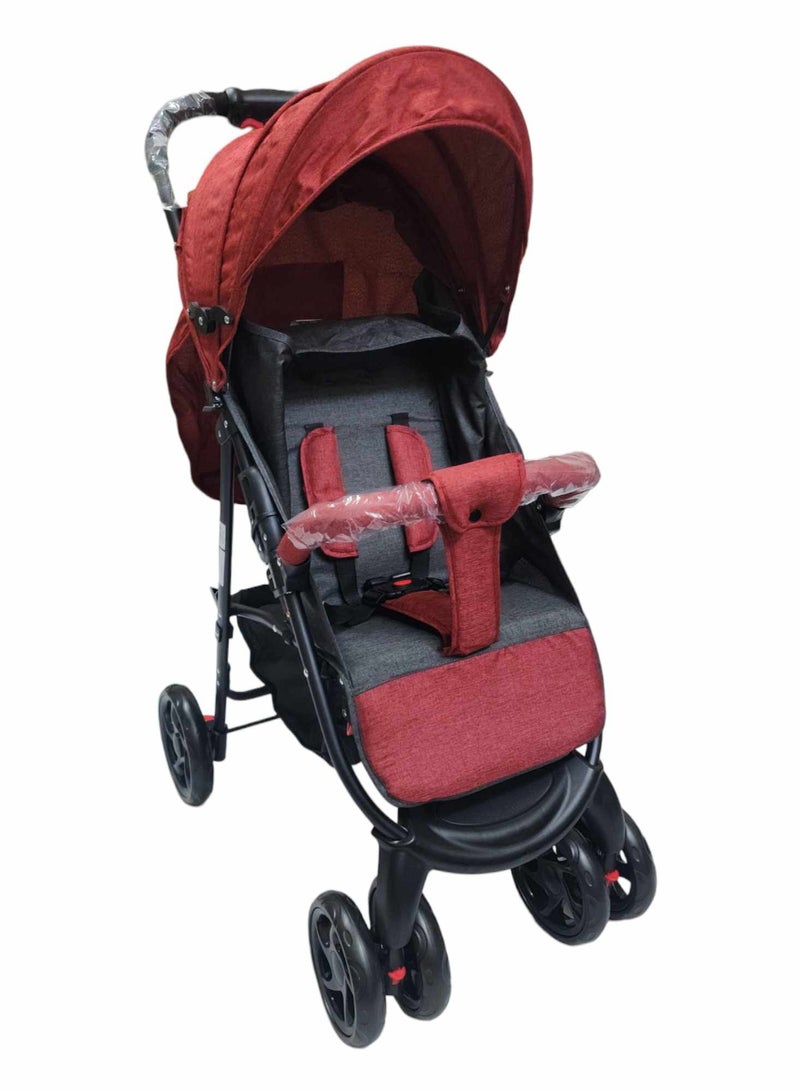 Baby Stroller Pram Adjustable Position Seat Fully Rotating Wheels for Newborn - Image 2