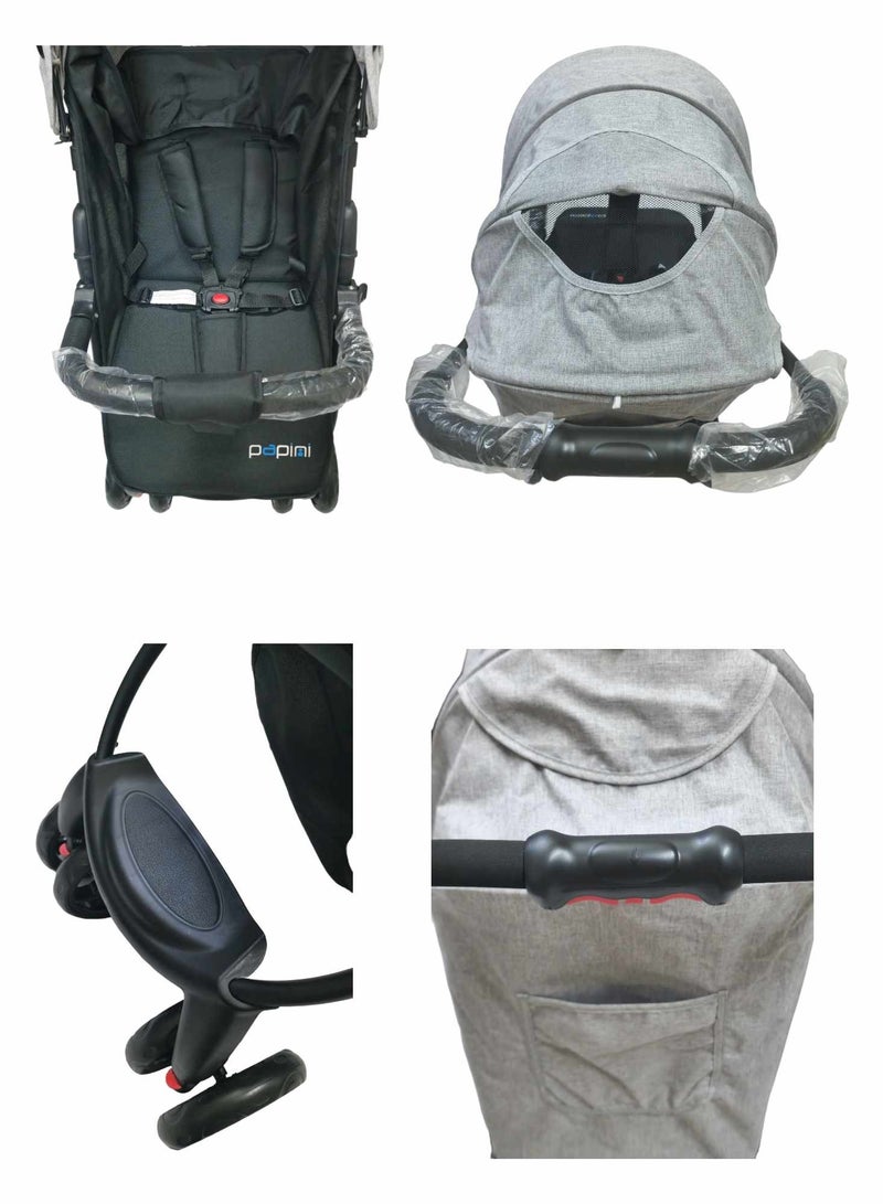 Baby Stroller Pram Adjustable Position Seat Fully Rotating Wheels for Newborn - Image 5