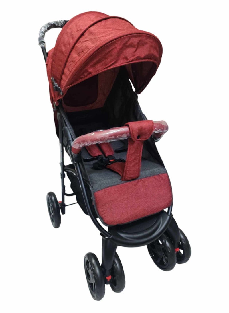 Baby Stroller Pram Adjustable Position Seat Fully Rotating Wheels for Newborn - Image 4