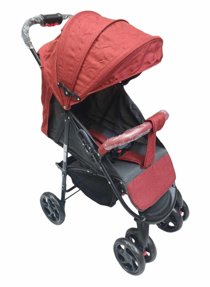 Baby Stroller Pram Adjustable Position Seat Fully Rotating Wheels for Newborn - Image 3