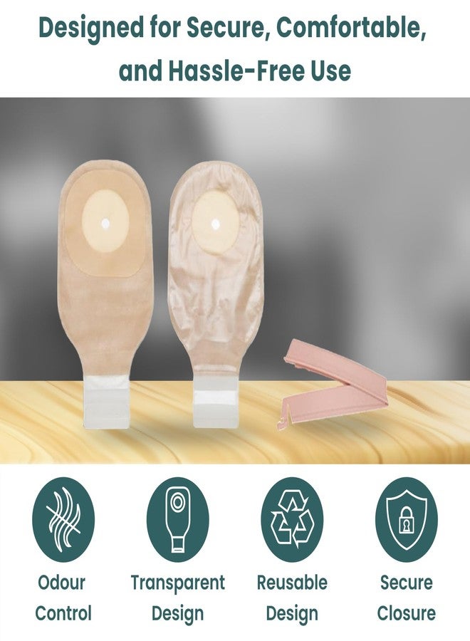 MED Transparent Ostomy Colostomy System with Reusable Clamp & Extra Clips | Odor Control (5) - Image 3