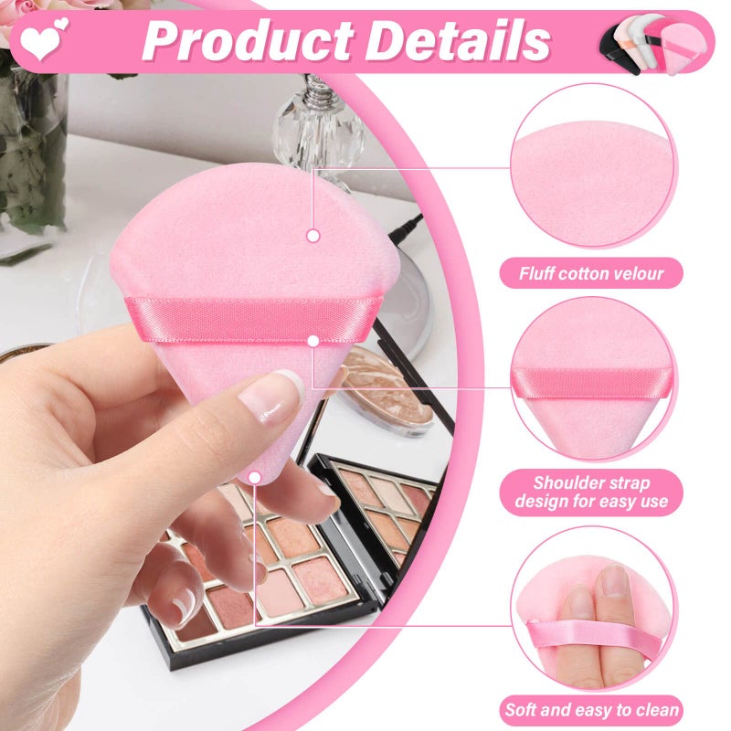 Caffox 60pcs powder puffs for face powder, Triangle Powder Puff for Setting Powder, Makeup Puffs for Loose Powder and Press Powder, Makeup Sponge Powder Applicator for Face and Eye - Image 2