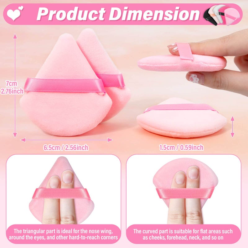 Caffox 60pcs powder puffs for face powder, Triangle Powder Puff for Setting Powder, Makeup Puffs for Loose Powder and Press Powder, Makeup Sponge Powder Applicator for Face and Eye - Image 5
