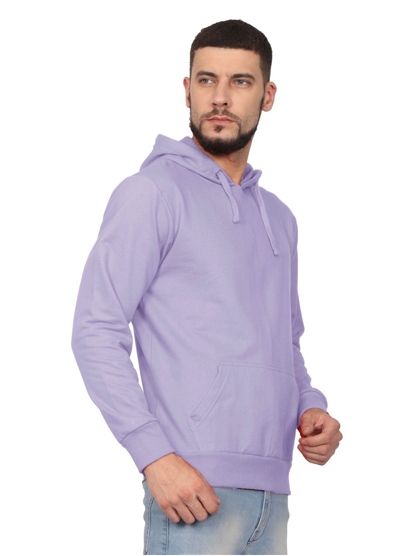 ملابس RSO سويت شيرت بغطاء للرأس وأكمام طويلة وقصة عادية للجنسين (لافندر)  - Image 2