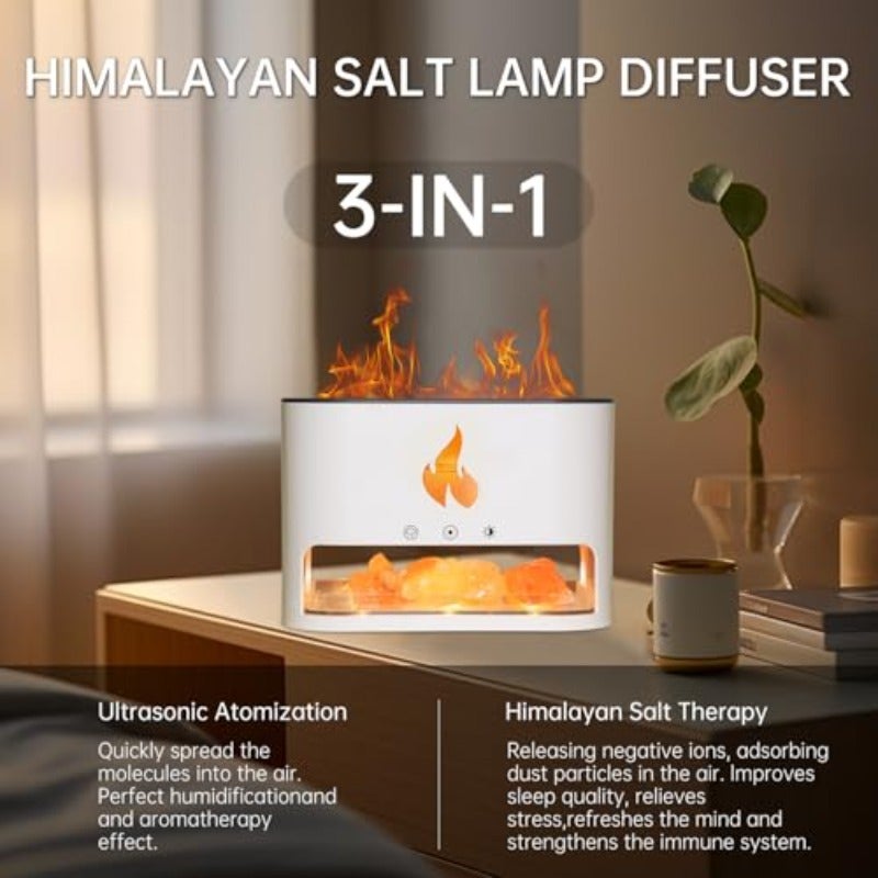 Aromatherapy Essential Oil Diffuser with Himalayan Lamp 250 ml Multi-Coloured LED Air Humidifier - Image 4