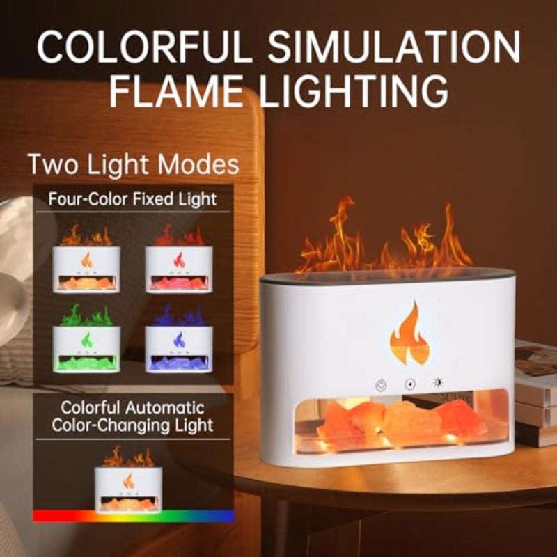 Aromatherapy Essential Oil Diffuser with Himalayan Lamp 250 ml Multi-Coloured LED Air Humidifier - Image 2