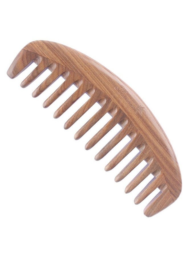 Breezelike - Wide Tooth Hair Comb - Natural Detangling Wooden Comb for Curly Hair - No Static Sandalwood Comb for Women and Men - Image 1