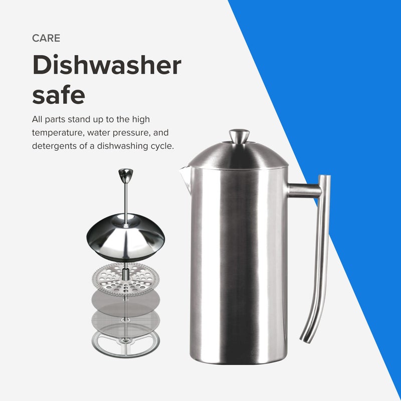 Frieling French Press Coffee Maker - 23 Ounce, Brushed Stainless Steel - Coffee Press & Cold Brew Pitcher - Stovetop Espresso Maker for Camping & Travel - Image 5