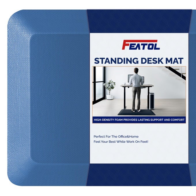 ANTI FATIGUE MAT FLOOR KITCHEN MAT STANDING DESK MAT FOAM CUSHIONED ANTI FATIGUE MATS COMFORT STANDING PAD 910 INCH THICK 20 X 32 BLUE