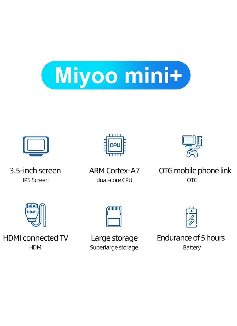 Miyoo - Miyoo Mini Plus+ Portable GBA Game PS1 Handheld Game Console(Gray 128G) - Image 1