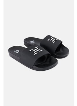 RBX Men Brand Logo Slip On Slides, Black  - Image 1