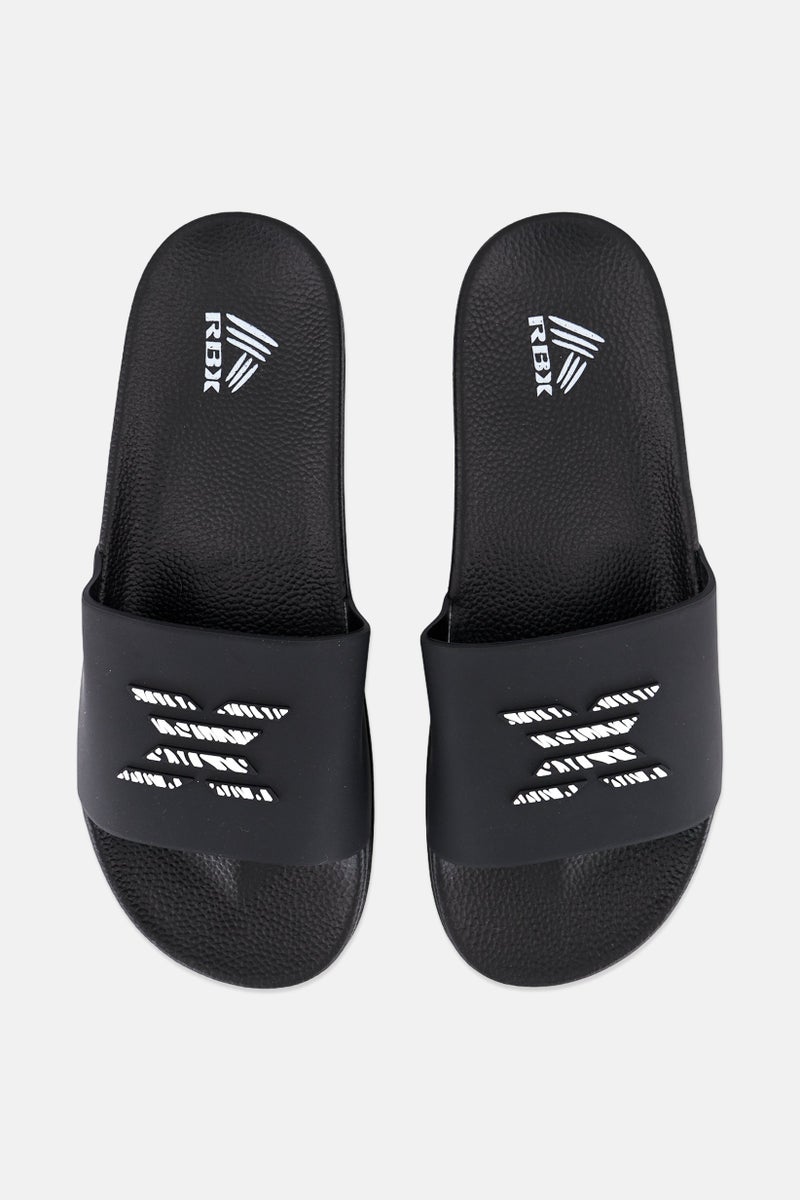 RBX Men Brand Logo Slip On Slides, Black  - Image 2
